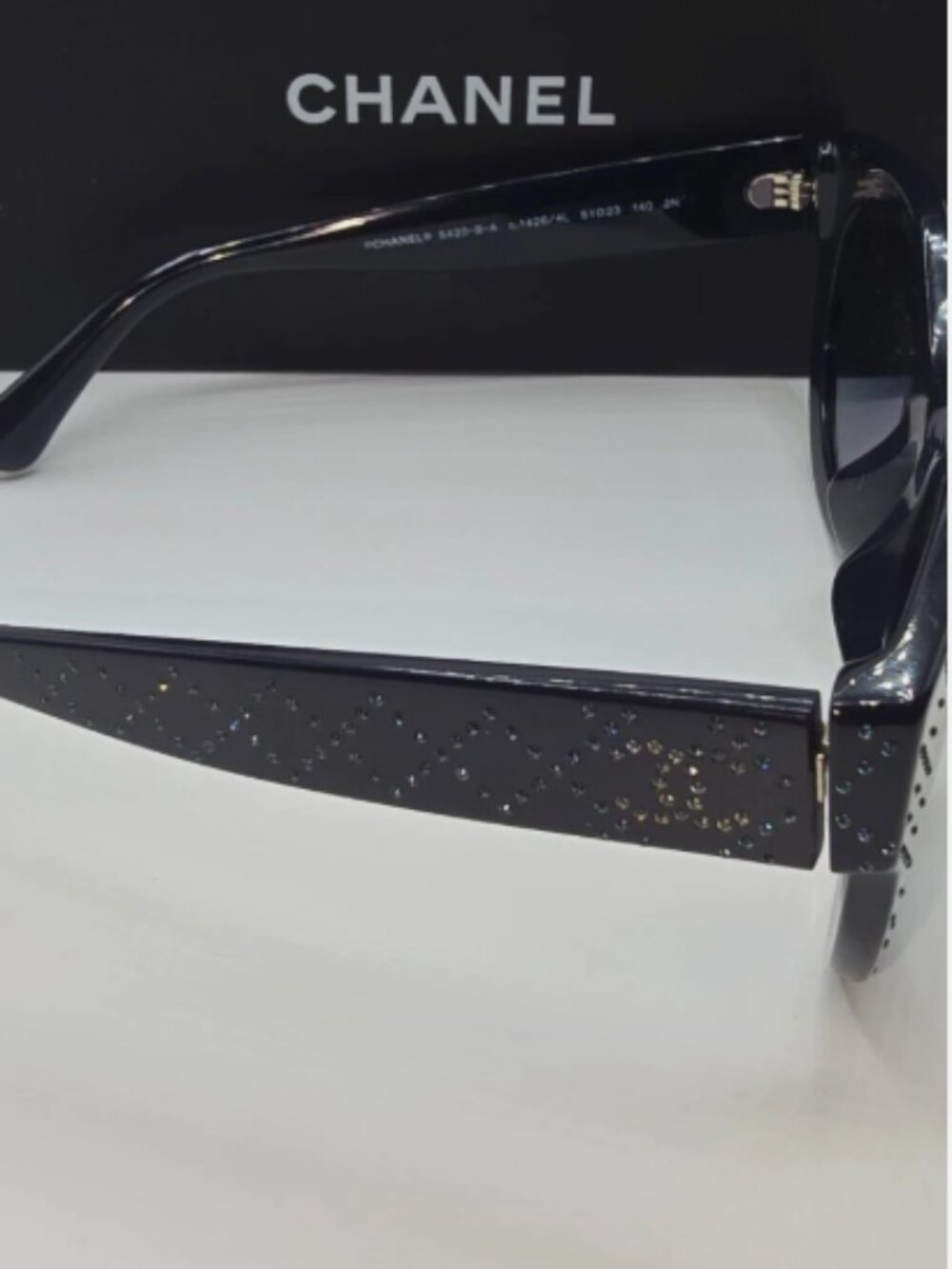 Chanel Butterfly Sunglasses Blue Rhinestone Womens Sunglasses 5420-B-A - Picture 6 of 13